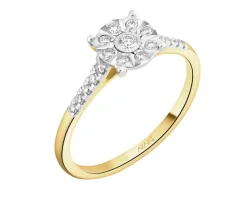 Apart Pierścionek z żółtego złota z brylantami - 0,21 ct - próba 585< Wszystkie