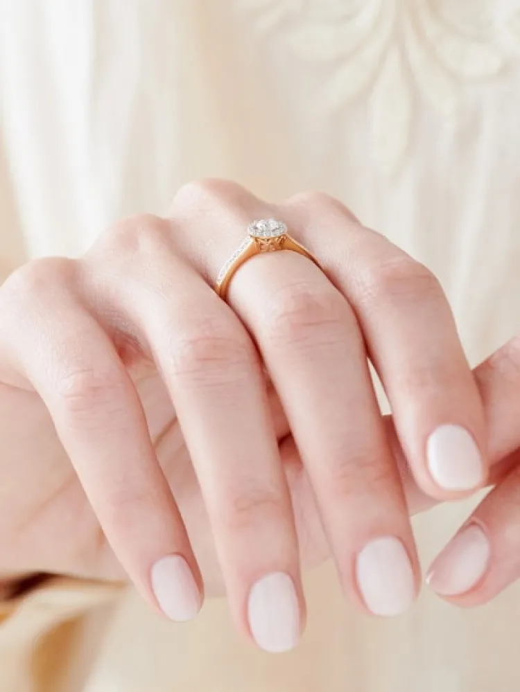 Apart Pierścionek z żółtego złota z brylantami - 0,35 ct - próba 750< Pierścionki
