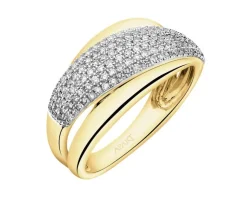 Outlet Apart Pierścionek z żółtego złota z diamentami - 0,32 ct - próba 585
