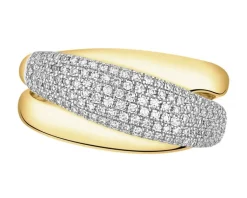 Outlet Apart Pierścionek z żółtego złota z diamentami - 0,32 ct - próba 585