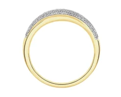 Outlet Apart Pierścionek z żółtego złota z diamentami - 0,32 ct - próba 585
