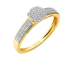 Apart Pierścionek z żółtego złota z diamentami - 0,15 ct - próba 585< Pierścionki