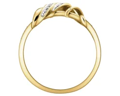 Outlet Apart Pierścionek z żółtego złota z diamentami - 0,05 ct - próba 375
