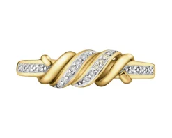Outlet Apart Pierścionek z żółtego złota z diamentami - 0,05 ct - próba 375