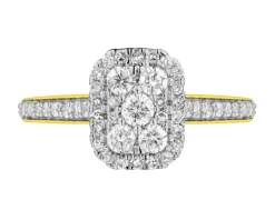 Online Apart Pierścionek z żółtego złota z diamentami - 0,50 ct - próba 585