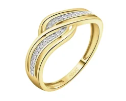 Apart Pierścionek z żółtego złota z diamentami - 0,08 ct - próba 585< Pierścionki