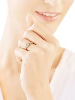 Apart Pierścionek z żółtego złota z diamentami - 0,08 ct - próba 585< Pierścionki