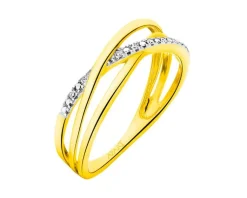 Best Apart Pierścionek z żółtego złota z diamentami - 0,02 ct - próba 375