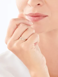 Best Apart Pierścionek z żółtego złota z diamentami - 0,02 ct - próba 375