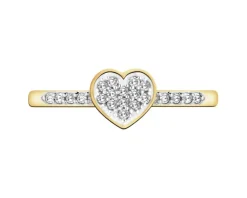 Apart Pierścionek z żółtego złota z diamentami - serce - 0,07 ct - próba 585< Wszystkie
