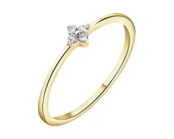 Apart Pierścionek z żółtego złota z brylantami - 0,05 ct - próba 375< Wszystkie