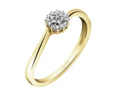 Apart Pierścionek z żółtego złota z diamentami - 0,08 ct - próba 375< Pierścionki