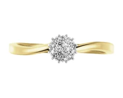 Apart Pierścionek z żółtego złota z diamentami - 0,08 ct - próba 375< Pierścionki