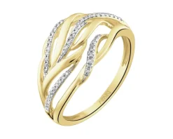 Apart Pierścionek z żółtego złota z diamentami - 0,10 ct - próba 585< Pierścionki