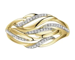 Apart Pierścionek z żółtego złota z diamentami - 0,10 ct - próba 585< Pierścionki
