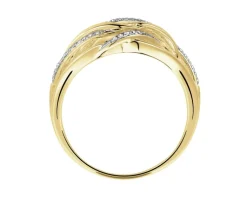 Apart Pierścionek z żółtego złota z diamentami - 0,10 ct - próba 585< Pierścionki
