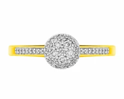 Discount Apart Pierścionek z żółtego złota z diamentami - 0,16 ct - próba 585