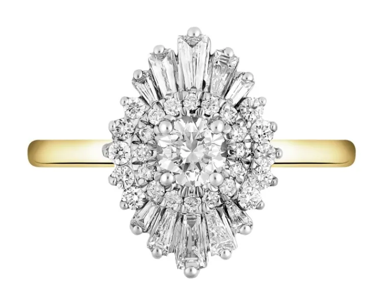 Apart Pierścionek z żółtego złota z diamentami - 0,70 ct - próba 585< Pierścionki