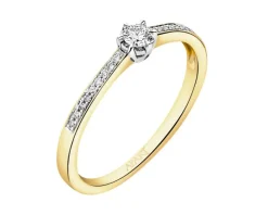 New Apart Pierścionek z żółtego złota z brylantami - 0,12 ct - próba 585