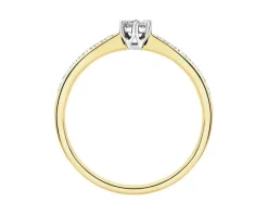New Apart Pierścionek z żółtego złota z brylantami - 0,12 ct - próba 585