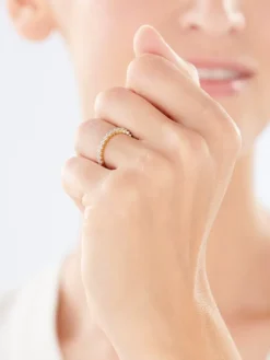 Apart Pierścionek z żółtego złota z diamentami - 0,24 ct - próba 585< Pierścionki