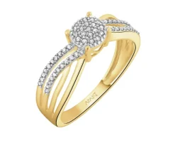 Apart Pierścionek z żółtego złota z diamentami - 0,14 ct - próba 375< Pierścionki