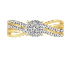 Apart Pierścionek z żółtego złota z diamentami - 0,14 ct - próba 375< Pierścionki