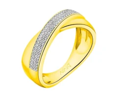 Apart Pierścionek z żółtego złota z diamentami - 0,14 ct - próba 585< Pierścionki