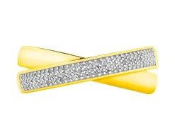 Apart Pierścionek z żółtego złota z diamentami - 0,14 ct - próba 585< Pierścionki