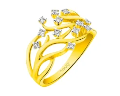 Apart Pierścionek z żółtego złota z brylantami - 0,21 ct - próba 585