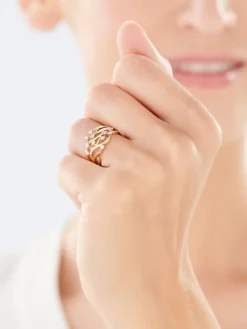 Apart Pierścionek z żółtego złota z brylantami - 0,21 ct - próba 585
