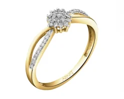 Apart Pierścionek z żółtego złota z brylantami - 0,17 ct - próba 585< Pierścionki