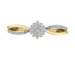 Apart Pierścionek z żółtego złota z brylantami - 0,17 ct - próba 585< Pierścionki