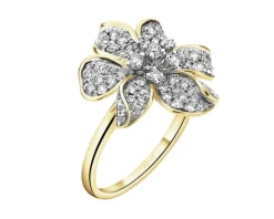 Apart Pierścionek z żółtego złota z brylantami - kwiat - 0,65 ct - próba 585< Wszystkie