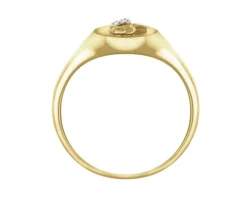 Best Apart Pierścionek z żółtego złota z diamentami - sygnet  - róża - 0,006 ct - próba 585