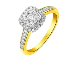 Discount Apart Pierścionek z żółtego złota z diamentami - 0,50 ct - próba 585