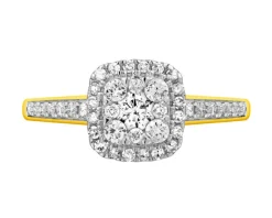 Discount Apart Pierścionek z żółtego złota z diamentami - 0,50 ct - próba 585