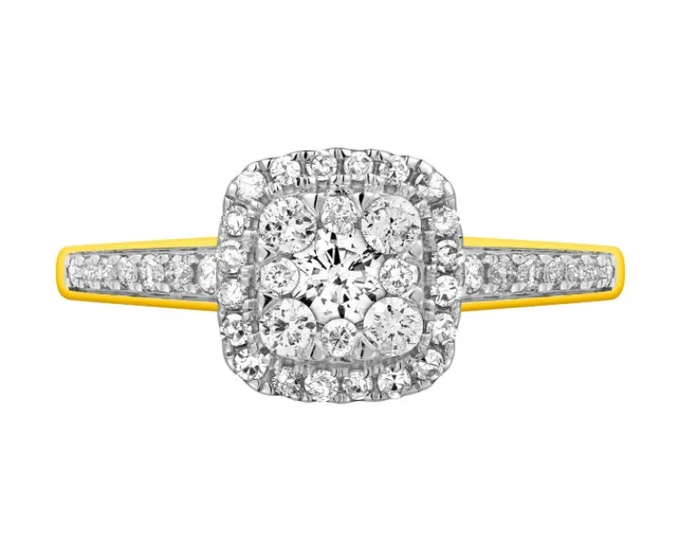 Discount Apart Pierścionek z żółtego złota z diamentami - 0,50 ct - próba 585