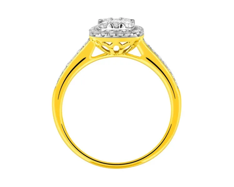 Discount Apart Pierścionek z żółtego złota z diamentami - 0,50 ct - próba 585