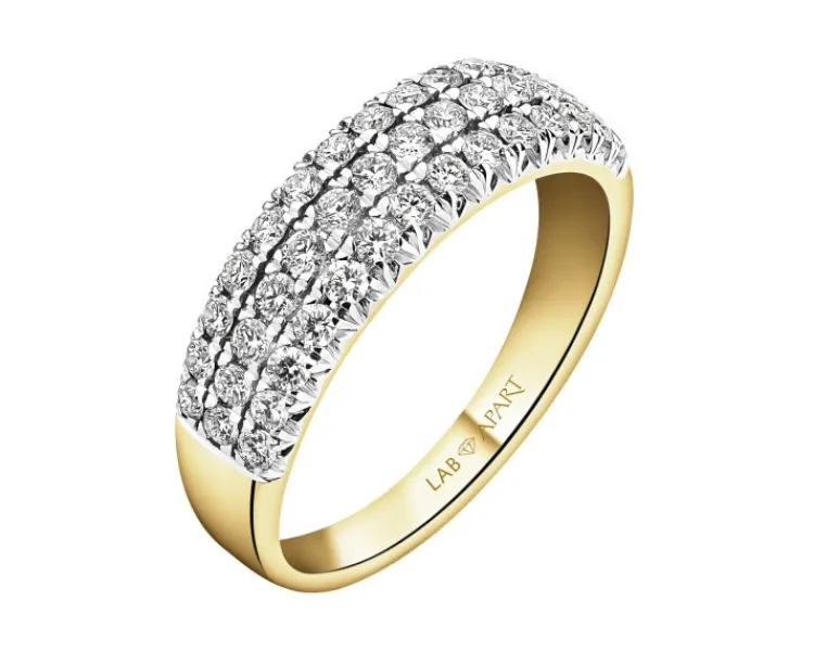 Apart Pierścionek z żółtego złota z brylantami laboratoryjnymi - 0,75 ct - próba 585< Wszystkie