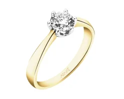 Apart Pierścionek z żółtego złota z brylantem - SI1/H - 0,70 ct - próba 750< Pierścionki