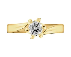 Apart Pierścionek z żółtego złota z brylantem - 0,35 ct - próba 585< Pierścionki