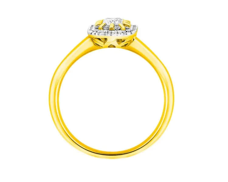 Sale Apart Pierścionek z żółtego złota z diamentami - 0,40 ct - próba 585