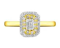 Sale Apart Pierścionek z żółtego złota z diamentami - 0,40 ct - próba 585
