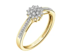 Apart Pierścionek z żółtego złota z diamentami - 0,18 ct - próba 585< Pierścionki