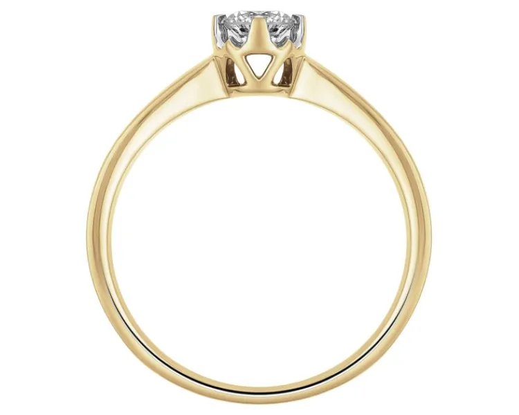 Apart Pierścionek z żółtego złota z brylantem - 0,23 ct - próba 750