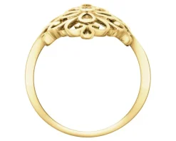 Apart Pierścionek z żółtego złota z brylantem - rozeta - 0,01 ct - próba 375< Pierścionki