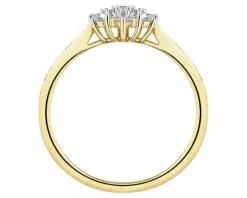 Best Apart Pierścionek z żółtego złota z brylantami laboratoryjnymi - 0,44 ct - próba 585
