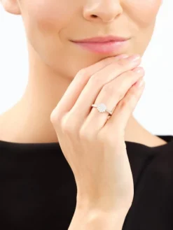 Best Apart Pierścionek z żółtego złota z brylantami laboratoryjnymi - 0,44 ct - próba 585