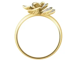 Apart Pierścionek z żółtego złota z diamentami - kwiat - 0,27 ct - próba 585< Pierścionki